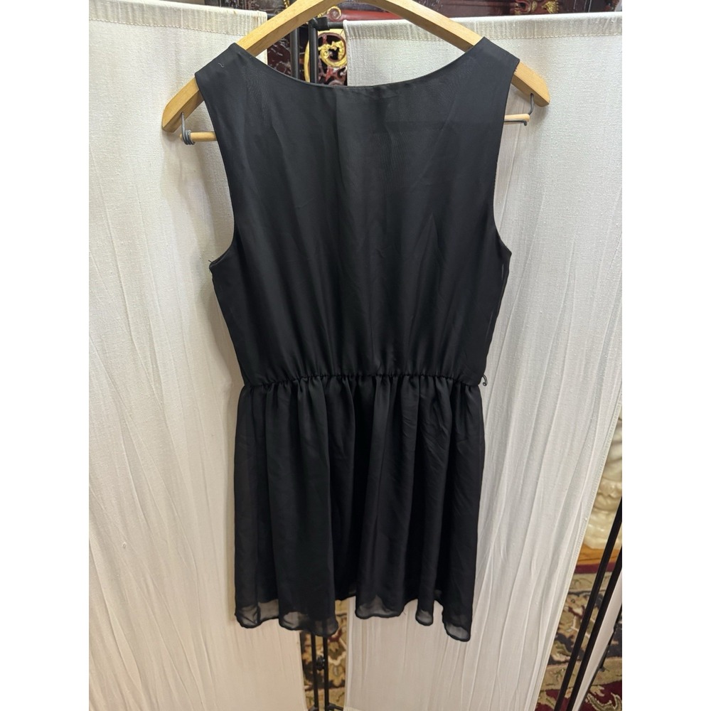 I.N. San Francisco Women's Medium Black Sleeveless Dress Pleated Elastic Waist - Picture 7 of 7